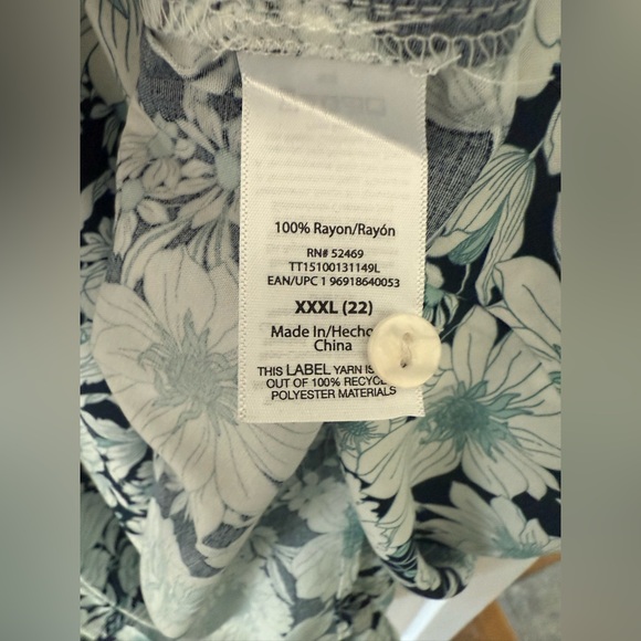 Time and Tru Blue Floral Dress 💙 Size 22/XXXL 🩵 NEW WITH TAGS - Picture 6 of 13